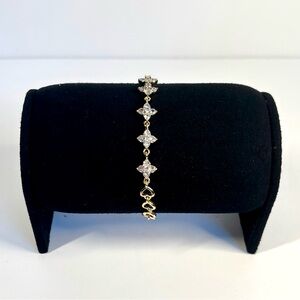 18k yellow gold-plated clover link bracelet